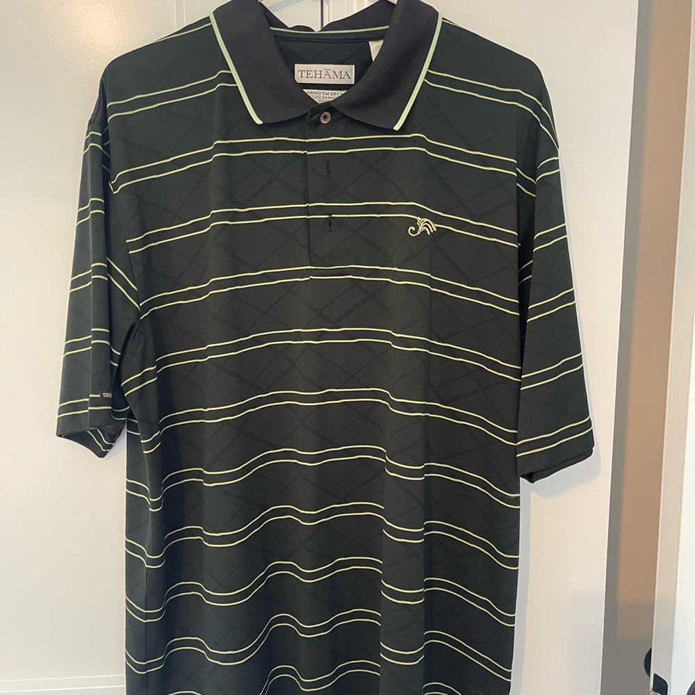 TEHAMA Dark and Light Striped Polo Shirt